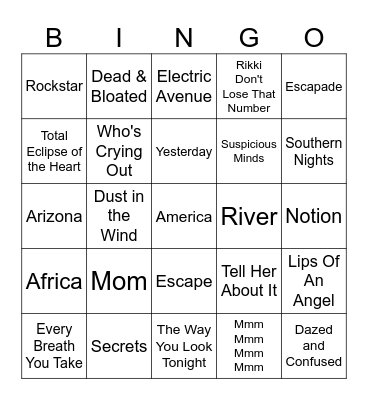 Same First & Last Letter Bingo Card