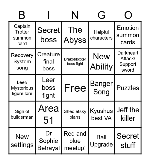 Block tales Demo 6 bingo Card