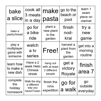 Holiday bingobaake Bingo Card
