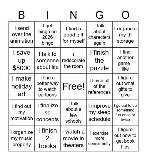 Fall and Winter final 100 bingo Card
