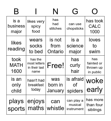 FIND SOMEONE WHO Bingo Card