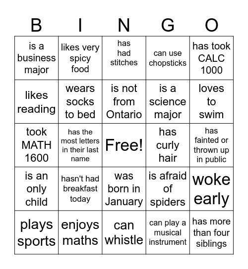 FIND SOMEONE WHO Bingo Card