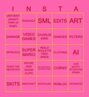 REEL ROULETTE Bingo Card