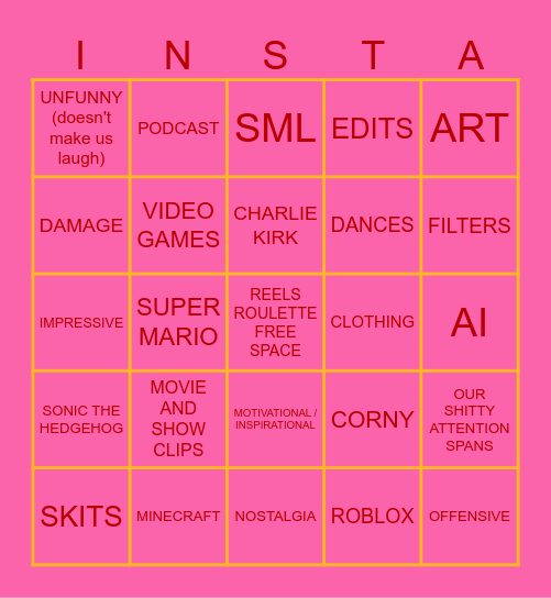 REEL ROULETTE Bingo Card