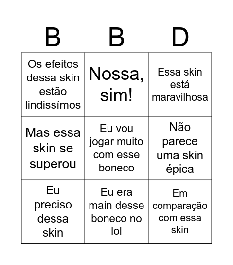 Bingo Sigiloso Bingo Card