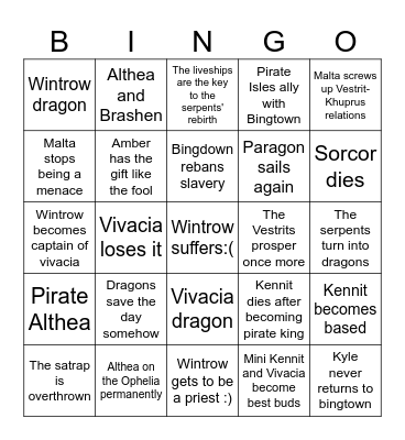 Liveships Bingo Card