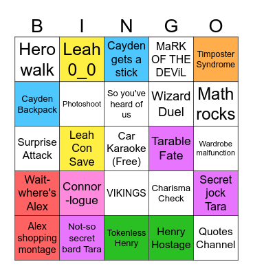 Ren Faire Bingo Card