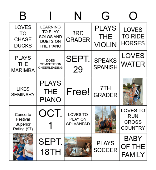 BIRTHDAY BINGO Card