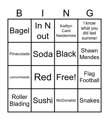 Kay's Birthday Bingo Card