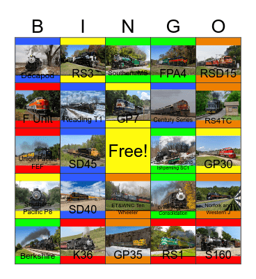 North Carolina's Tweetsie Railroad and other Heritage Railroads in the U.S.A that I can drive while Laurie passed away one day Bingo Card