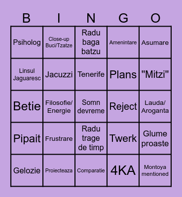 INSULA IUBIRII Bingo Card