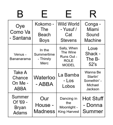 Warm Nights Bingo Card