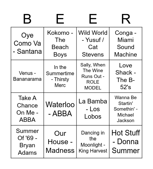 Warm Nights Bingo Card