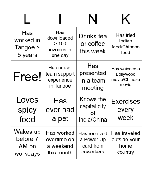 CN & IN Fixed DL Team Connect Bingo Card