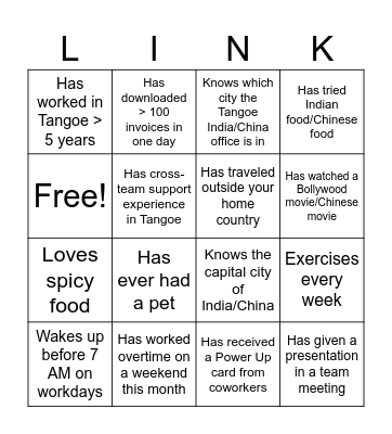 CN & IN Fixed DL Team Connect Bingo Card