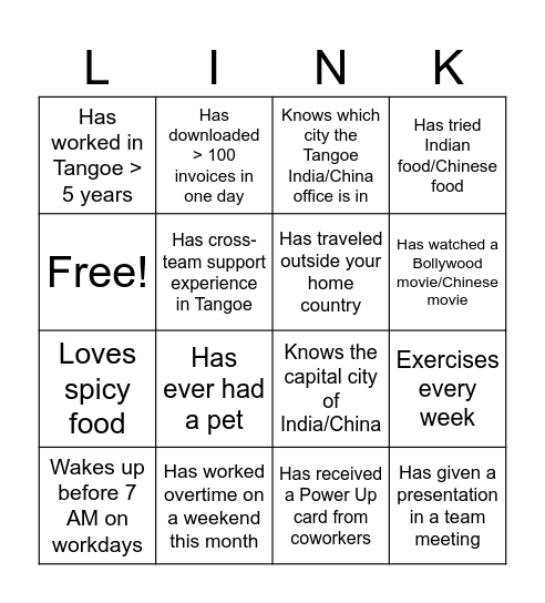 CN & IN Fixed DL Team Connect Bingo Card