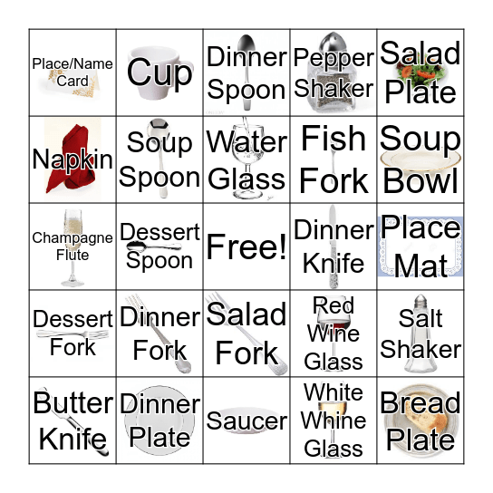 It's all About the Table Bingo Card