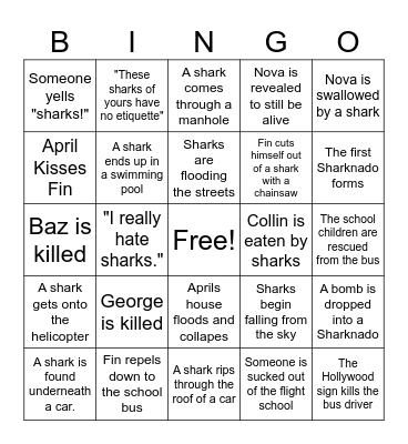 Sharknado BINGO! Bingo Card