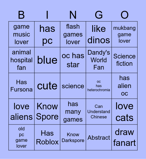 Sanqian Bingo Card