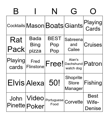 Happy 50th Birthday! Bingo Card