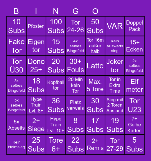 2. Bundesliga - KONFERENZ Bingo Card