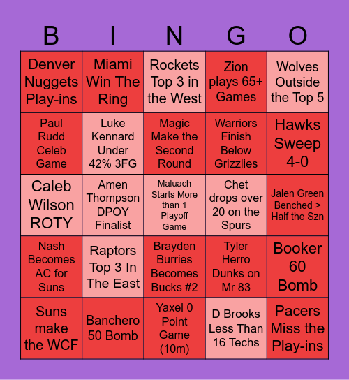 NBA 26-27 Bingo Card