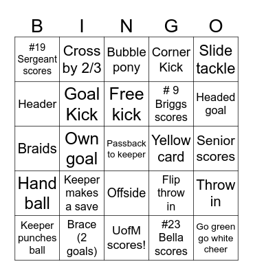 Jags u13 Girls Bingo! Bingo Card