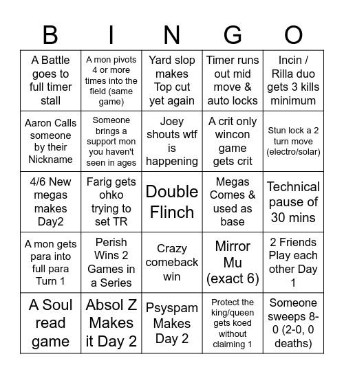 Baltimore Vgc Bingo Card