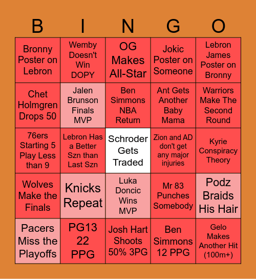 NBA 26-27 Bingo Card