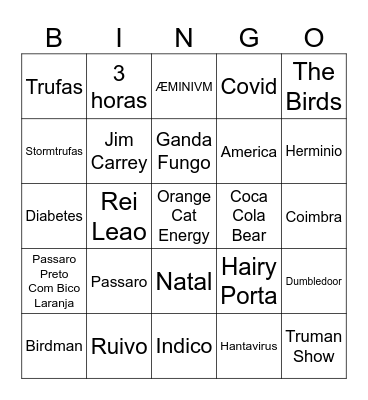 Pisco Disco Bingo Card