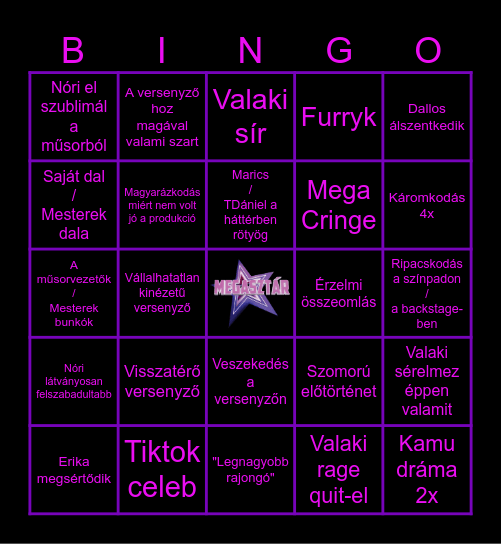 Megaszar BINGO Card