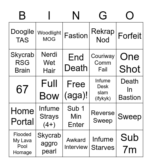 PLAYOFFS BINGO Card