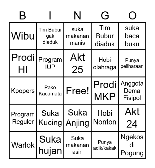 CEARSBINGO Card