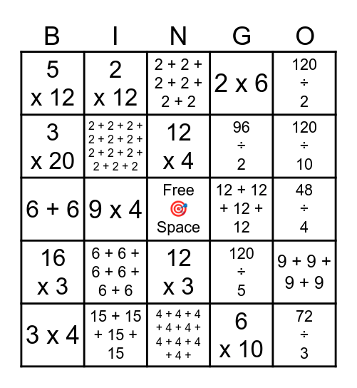 4-1 Math Expressions Bingo Card