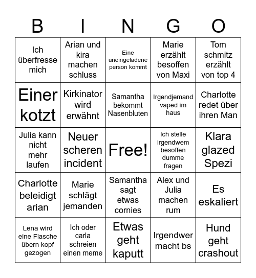 Kira Geburtstag bingo Card