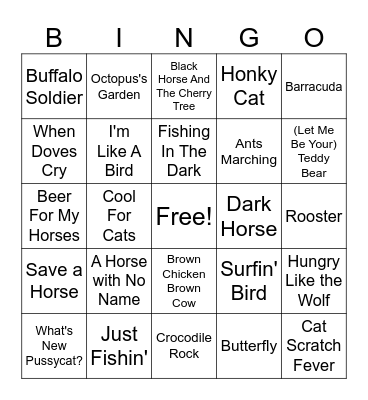 70s Bingo Card