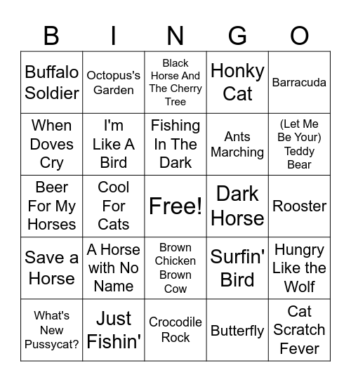70s Bingo Card