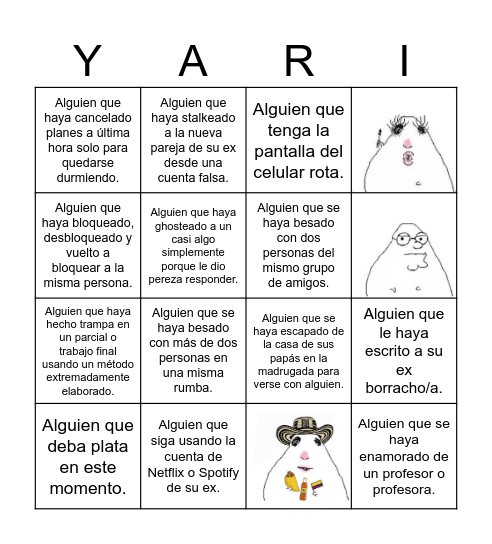 ¡Bingo! Bingo Card
