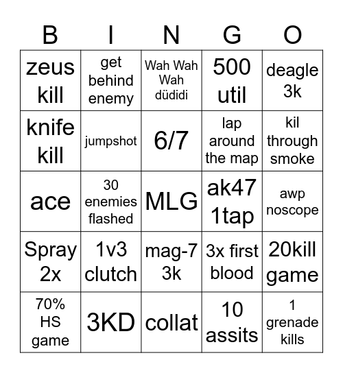 dima bingo v1 Bingo Card