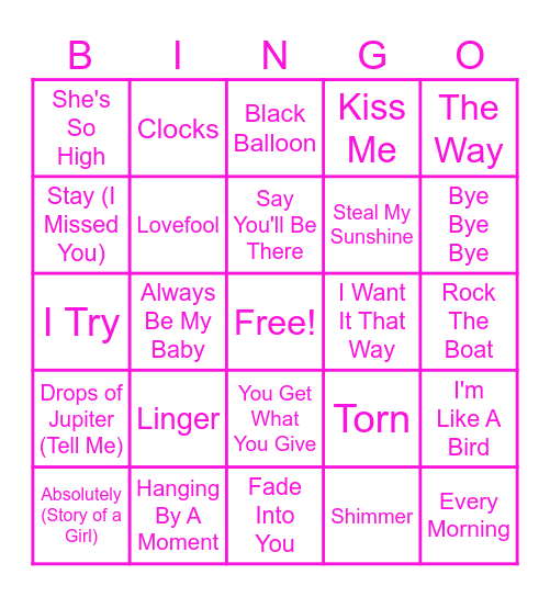 Mimosas & Memzz Bingo Card