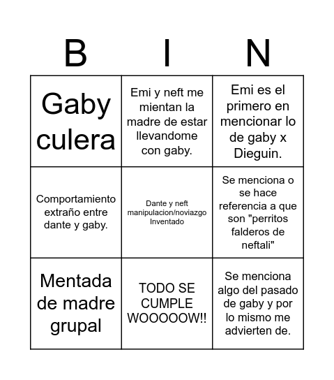 FIESTA DE EMI BINGO Card