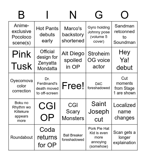 SBR Batch 2 Bingo Card