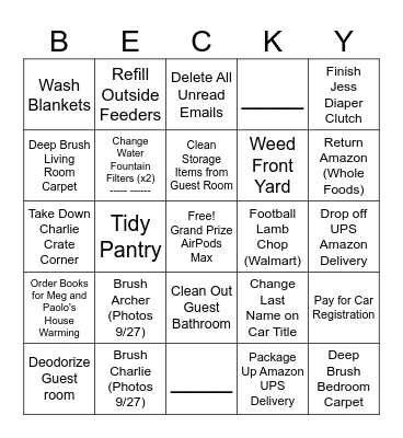 14 DAY BINGO (SEP 19 - OCT 3) Bingo Card