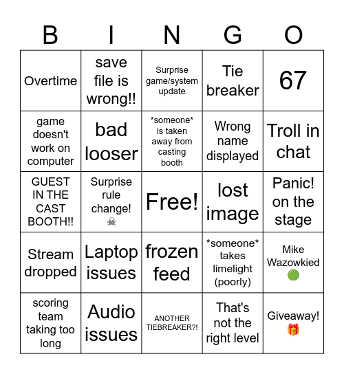 NBG Bingo Card