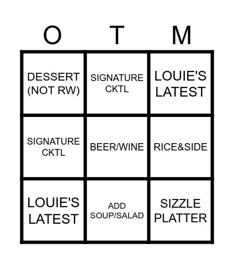 SEXY TOSTADA SATURDAY Bingo Card