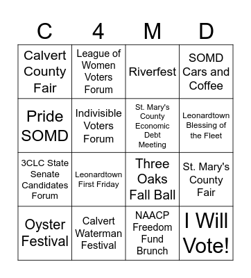 District 29 Bingo Card