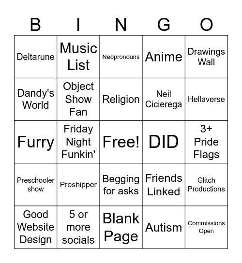 Strawpage Bingo Card