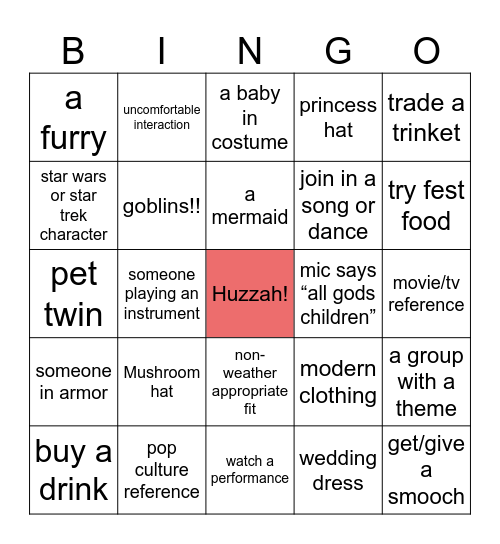 Whimsy Wah Wah Bingo Card