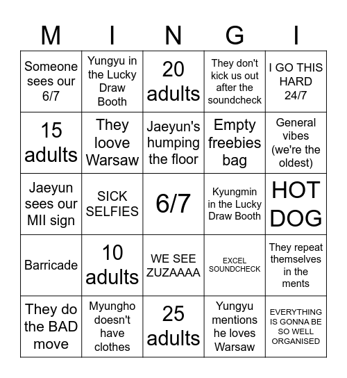 8turn Bingo Card