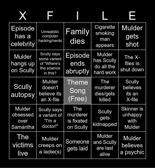 X-File Bingo Card